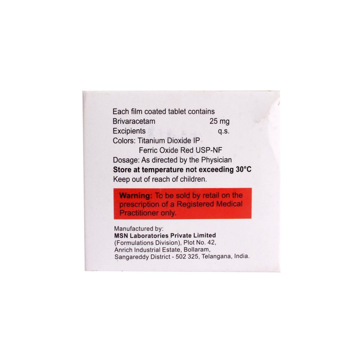 Bricet 25 Tablet 10's, Pack of 10 TABLETS Bricet 25 Tablet 10's, Pack of 10 TABLETS