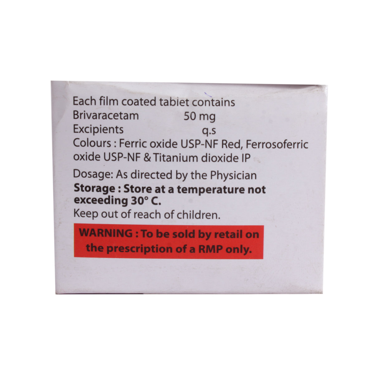 Brivatab 50 mg Tablet 10's, Pack of 10 TABLETS Brivatab 50 mg Tablet 10's, Pack of 10 TABLETS