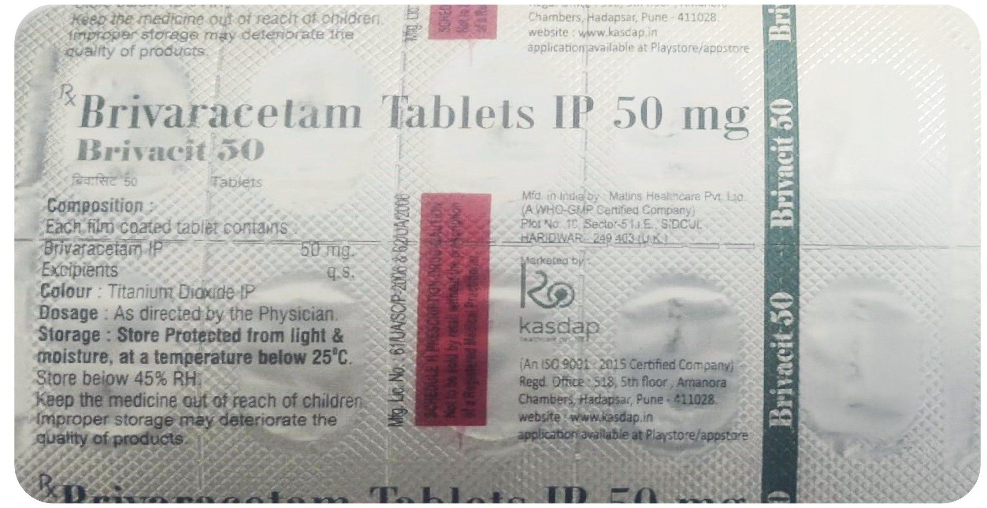 Brivacit 50 Tablet 10's, Pack of 10 Brivacit 50 Tablet 10's, Pack of 10