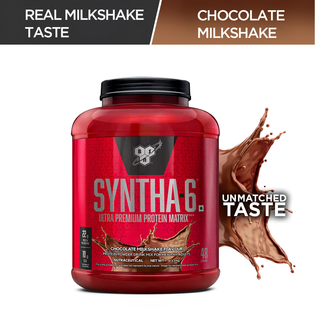BSN Syntha-6 Chocolate Milkshake Flavour Powder, 2.27 kg, Pack of 1 BSN Syntha-6 Chocolate Milkshake Flavour Powder, 2.27 kg, Pack of 1