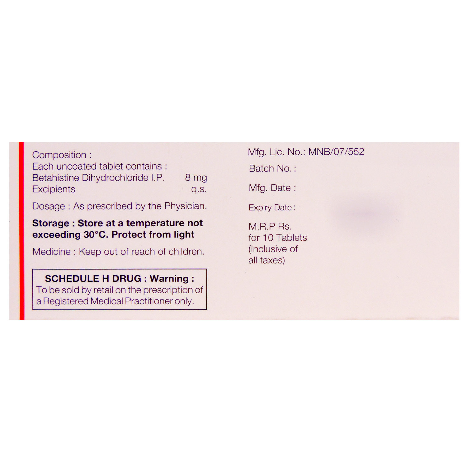 Bstil 8 mg Tablet 10's, Pack of 10 TABLETS Bstil 8 mg Tablet 10's, Pack of 10 TABLETS