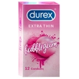 Durex Extra Thin Bubblegum Flavour Condoms, 12 Count