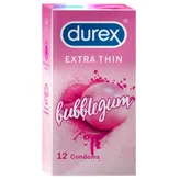 Durex Extra Thin Bubblegum Flavour Condoms, 12 Count, Pack of 1