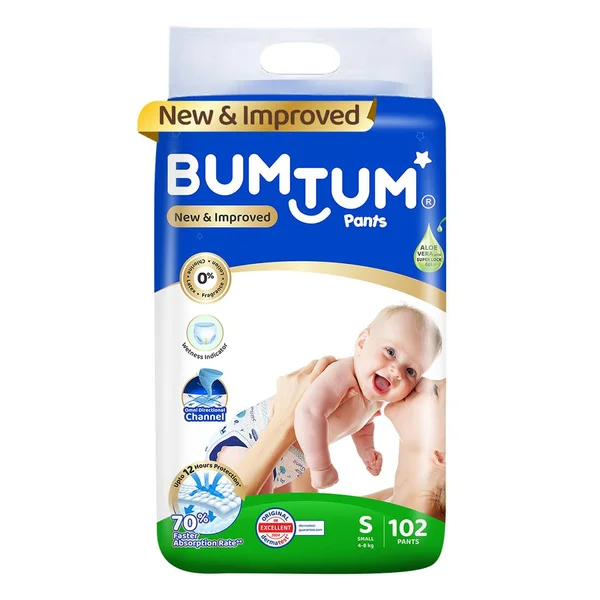 Bumtum Baby Diaper Pants Small, 102 Count, Pack of 1