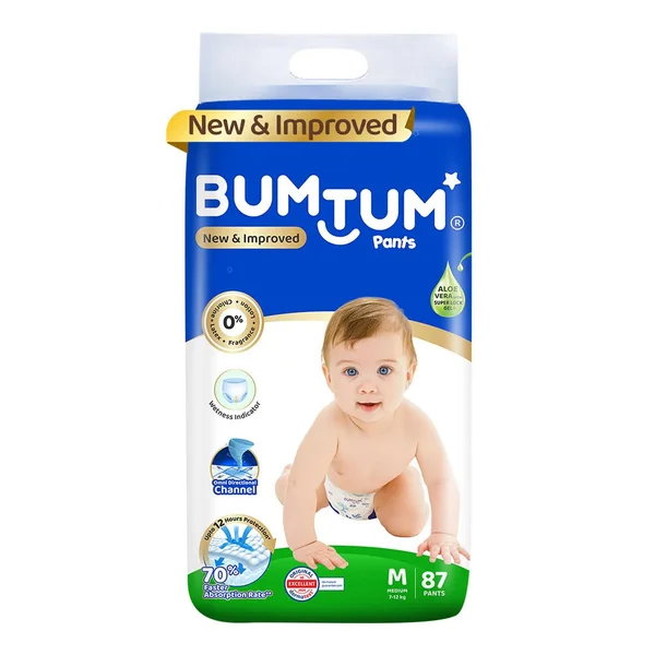 Bumtum Baby Diaper Pants Medium, 87 Count, Pack of 1