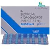 Buspin 5 Tablet 10's, Pack of 10 TABLETS