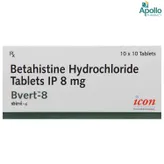 Bvert 8 mg Tablet 10's, Pack of 10 TabletS