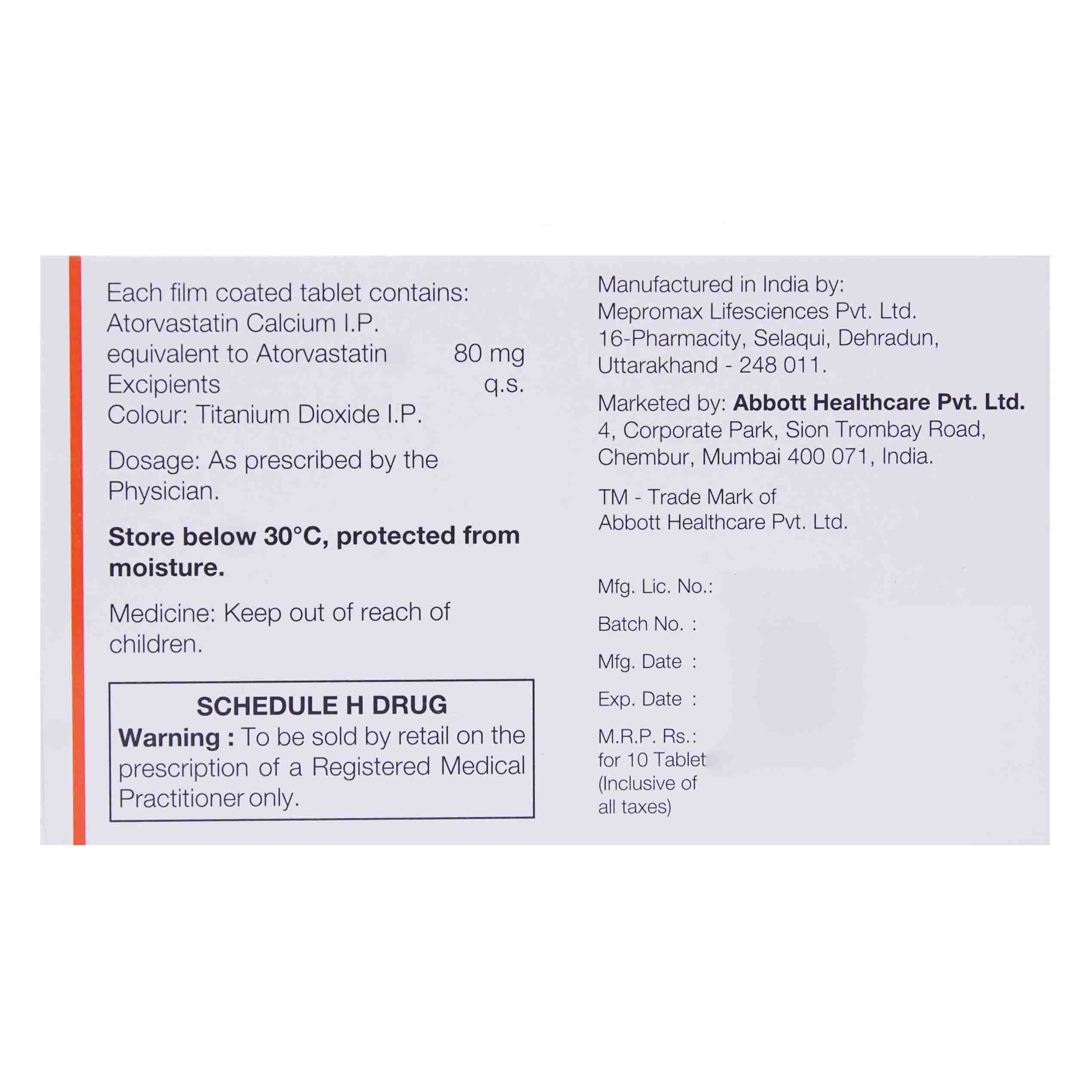 CAAT 80MG TABLET Price, Uses, Side Effects, Composition - Apollo Pharmacy