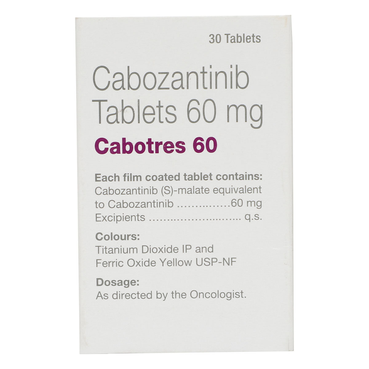 Cabotres 60 mg Tablet 30's, Pack of 1 TABLET Cabotres 60 mg Tablet 30's, Pack of 1 TABLET