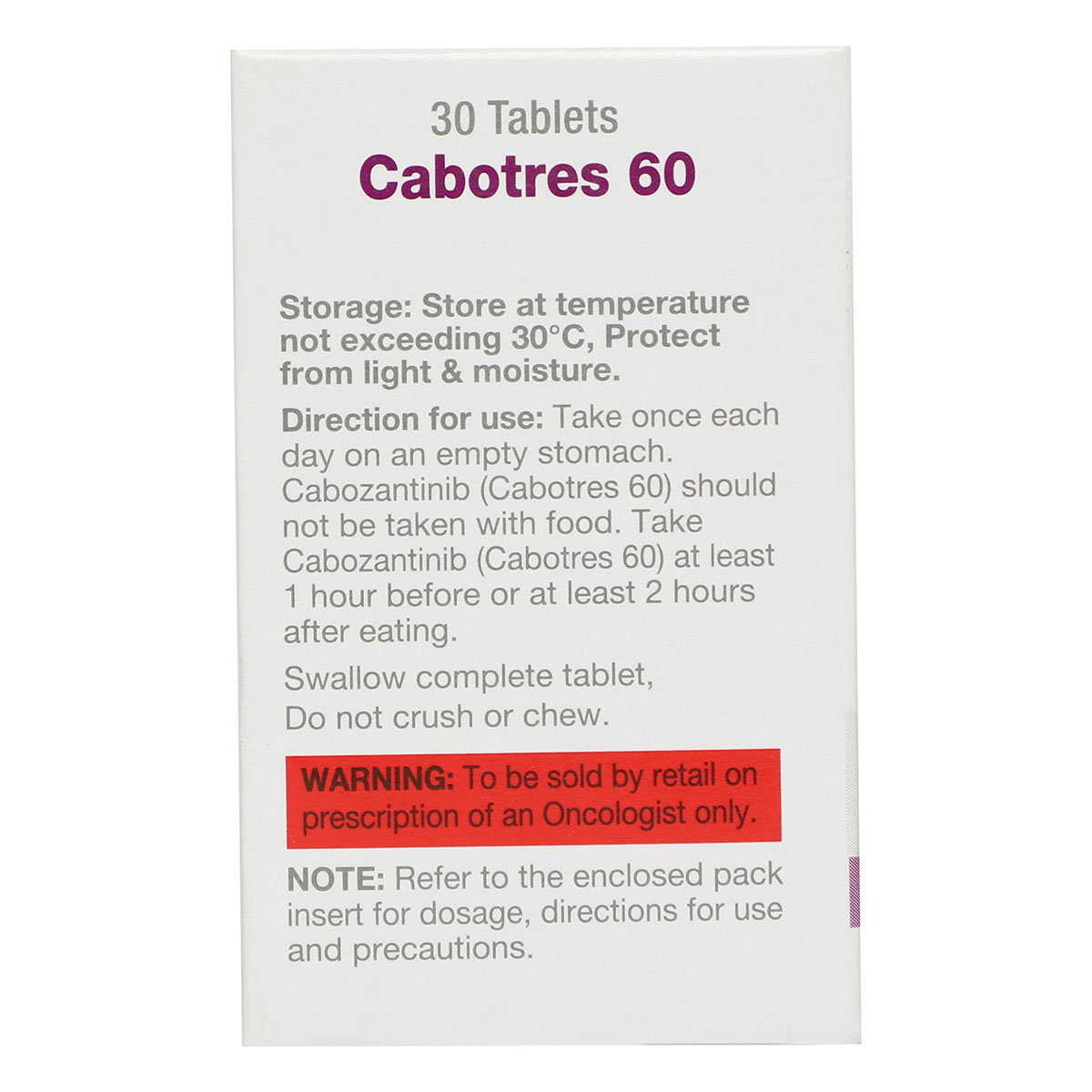 Cabotres 60 mg Tablet 30's, Pack of 1 TABLET Cabotres 60 mg Tablet 30's, Pack of 1 TABLET