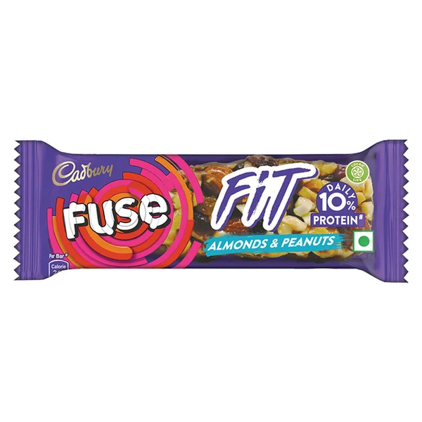 Cadbury Fuse Fit Chocolate Snack Bar with Almonds and Peanuts, 40 gm, Pack of 1