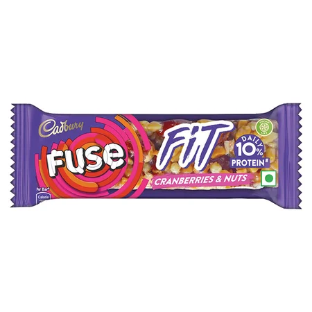 Cadbury Fuse Fit Chocolate Snack Bar with Cranberries and Nuts, 41 gm