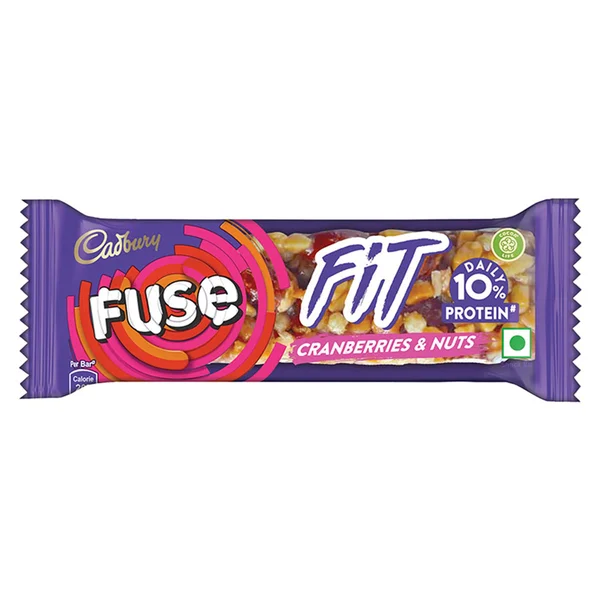Cadbury Fuse Fit Chocolate Snack Bar with Cranberries and Nuts, 41 gm