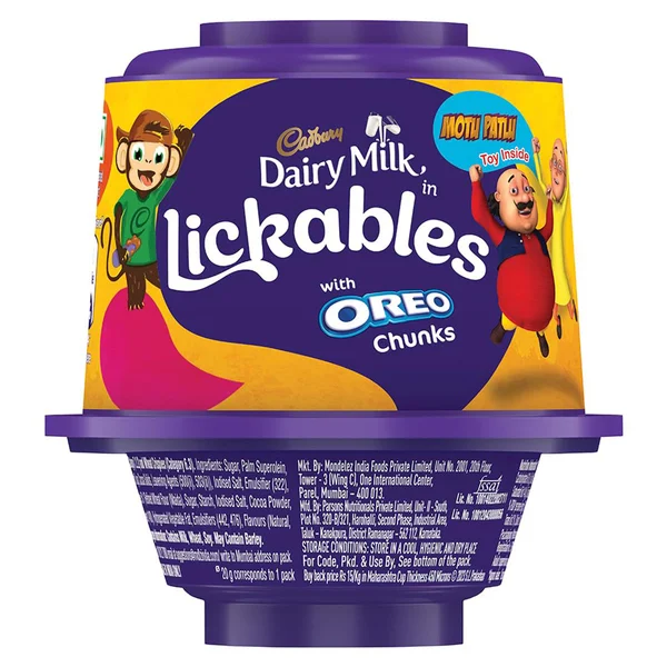 Cadbury Dairy Milk Lickables Chocolate with Oreo Chunks, 20 gm