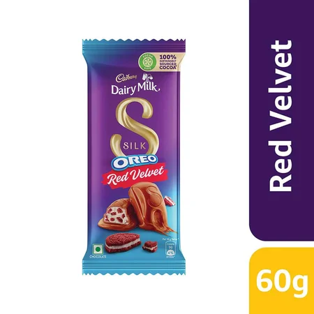 Cadbury Dairy Milk Silk Red Velvet Oreo Chocolate, 60 gm