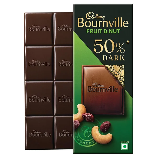 Cadbury Bournville Fruit & Nut 50% Dark, 75 gm