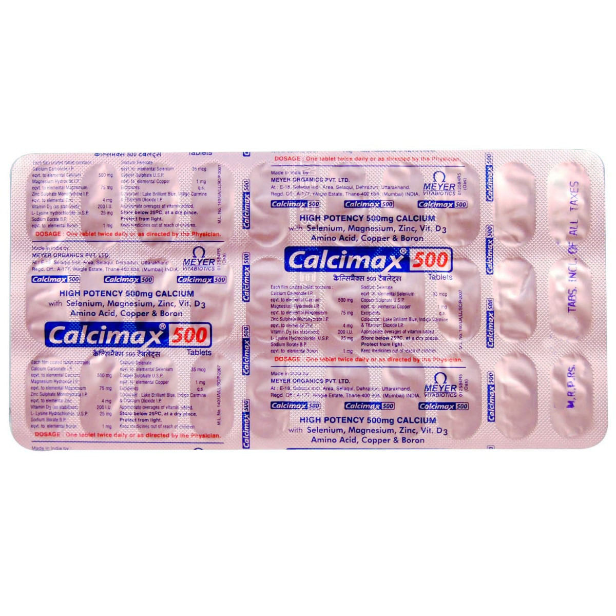 Calcimax 500 Tablet 30's Price, Uses, Side Effects, Composition ...