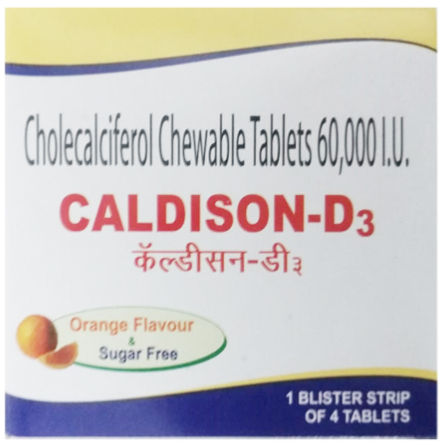 Buy Caldison D3 Sugar Free Orange Flavour Tablet 4's Online