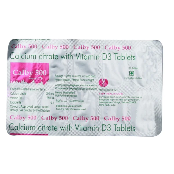 Calby 500 mg Tablet 10's, Pack of 10