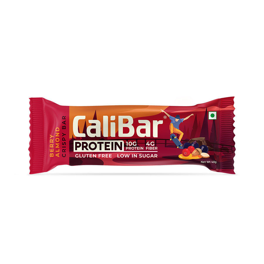 Calibar Protein Berry Almond Crispy Bar, 40 gm, Pack of 1 Calibar Protein Berry Almond Crispy Bar, 40 gm, Pack of 1