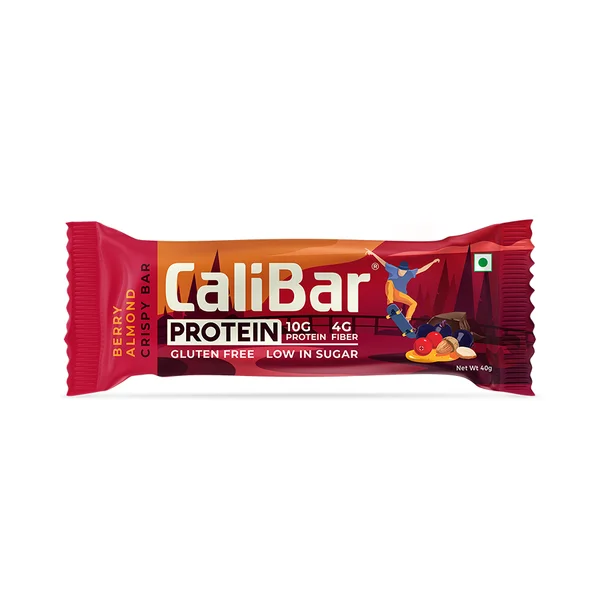 Calibar Protein Berry Almond Crispy Bar, 40 gm, Pack of 1