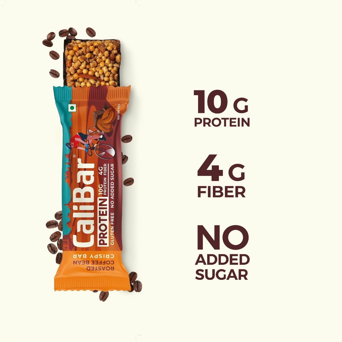 Calibar Protein Roasted Coffee Bean Crispy Bar, 40 gm, Pack of 1 Calibar Protein Roasted Coffee Bean Crispy Bar, 40 gm, Pack of 1