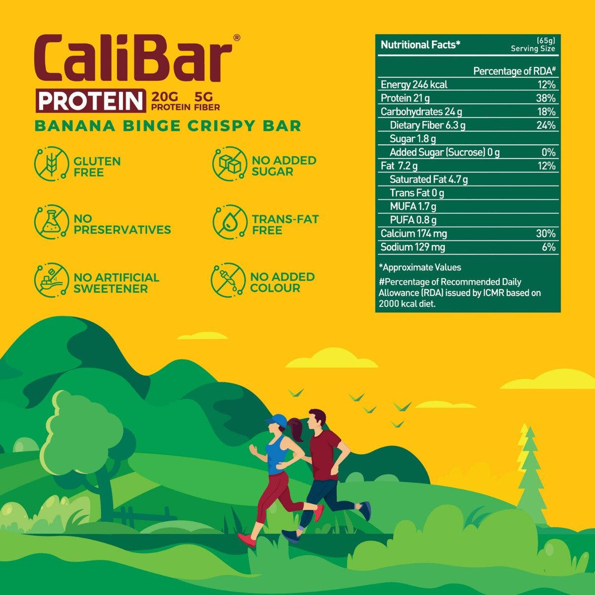 Calibar Protein Banana Binge Crispy Bar, 65 gm, Pack of 1 Calibar Protein Banana Binge Crispy Bar, 65 gm, Pack of 1