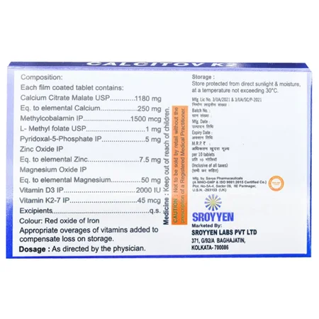 Calcitov K2 Tablet 10's