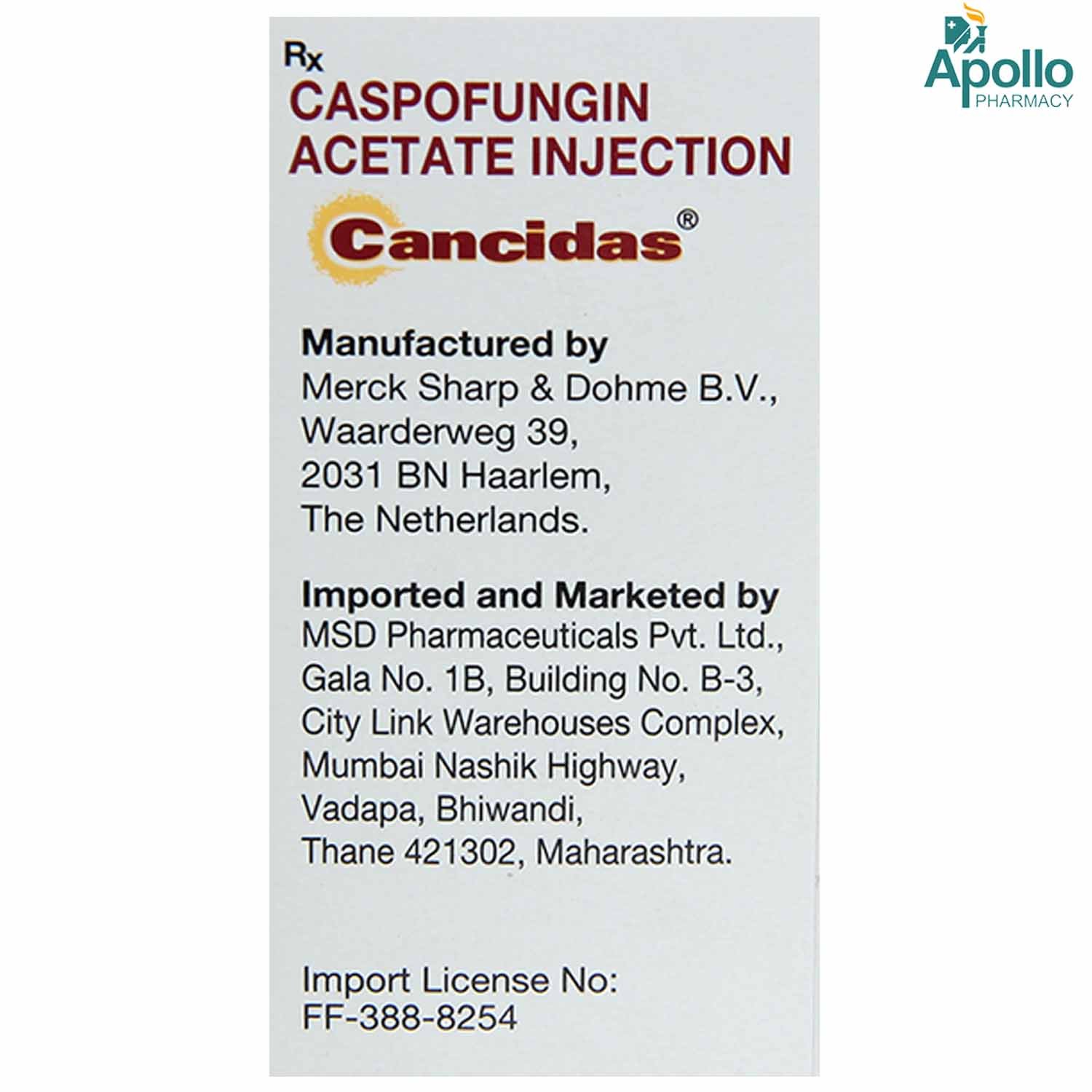 Cancidas 70 Injection 10 ml, Pack of 1 INJECTION Cancidas 70 Injection 10 ml, Pack of 1 INJECTION