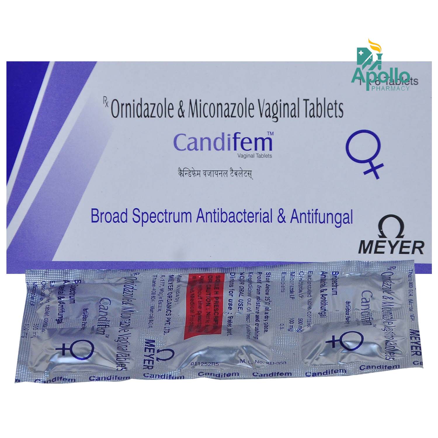 Candifem Vaginal Tablet 6's, Pack of 6 TabletS Candifem Vaginal Tablet 6's, Pack of 6 TabletS