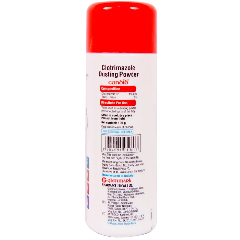 Buy Candid Dusting Powder 100 gm online | Uses, Side Effects, Price and ...