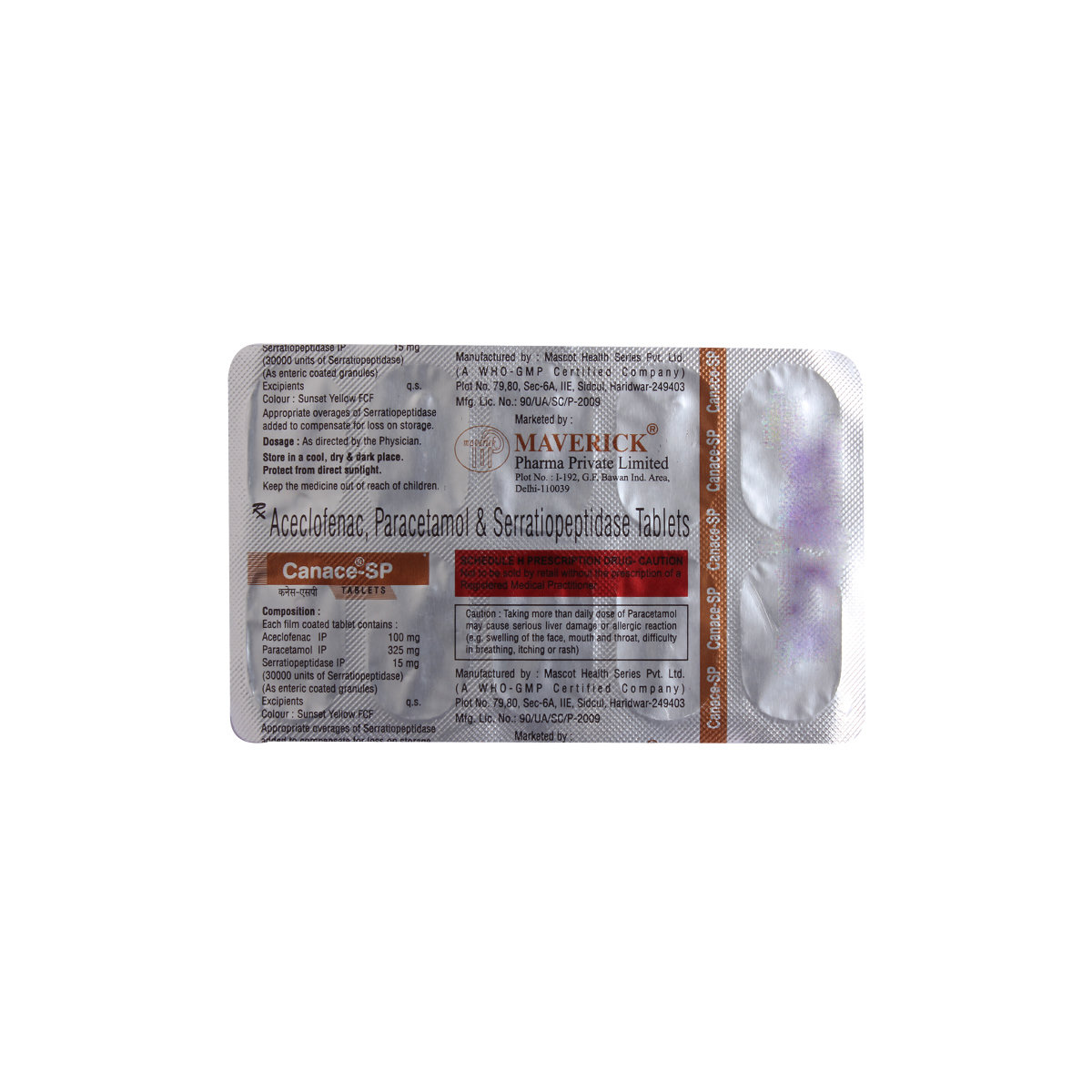 Canace SP Tablet 10's, Pack of 10 TabletS Canace SP Tablet 10's, Pack of 10 TabletS