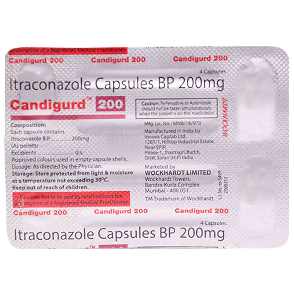 Candigurd 200mg Capsule 4's, Pack of 4 CapsuleS Candigurd 200mg Capsule 4's, Pack of 4 CapsuleS