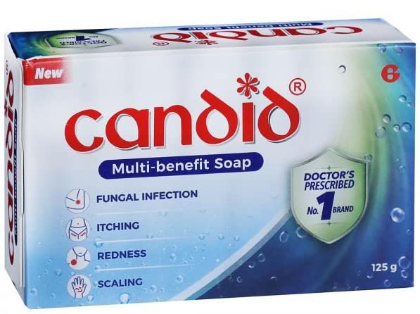 Candid New Multi-Benefit Soap 125 gm|For Fungal Infections|Skin Itching & Redness, Pack of 1 Soap Candid New Multi-Benefit Soap 125 gm|For Fungal Infections|Skin Itching & Redness, Pack of 1 Soap