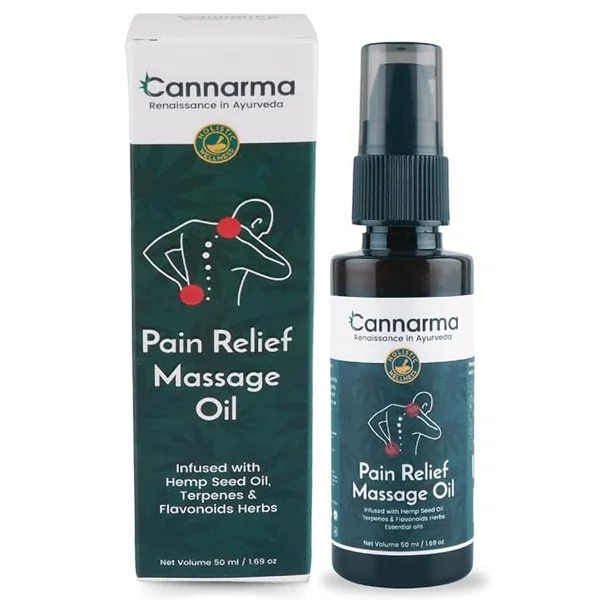 Cannarma Pain Relief Massage Oil 50 ml| Muscle Pain, Joint Pain, Knee Pain, Back Pain, Pack of 1