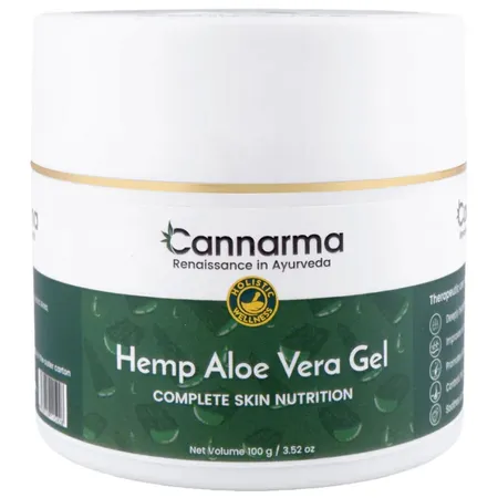 Cannarma Hemp Aloe Vera Gel 100 gm | For Face, Hair, Skin Moisturizer | Hydrates and Soothes