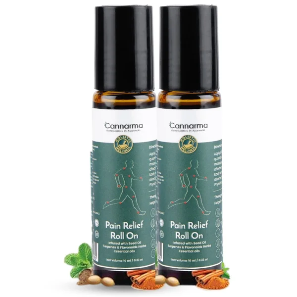 Cannarma Pain Relief Roll On Pack Of 2 (10ml + 10ml), Pack of 1