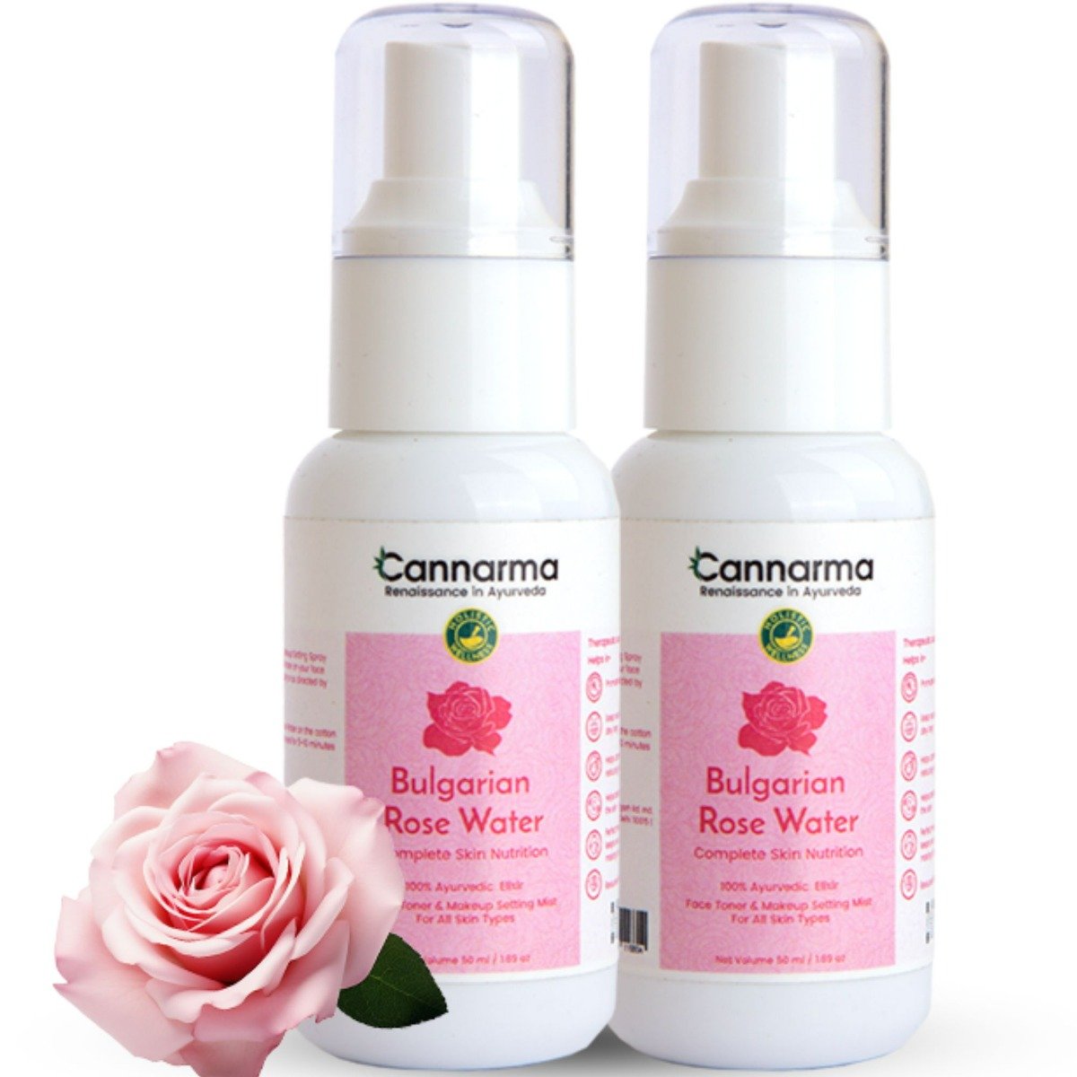 Cannarma Bulgarian Rose Water, 100 ml (2x50 ml), Pack of 1 Cannarma Bulgarian Rose Water, 100 ml (2x50 ml), Pack of 1