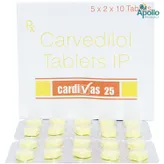 Cardivas 25 Tablet 10's, Pack of 10 TABLETS