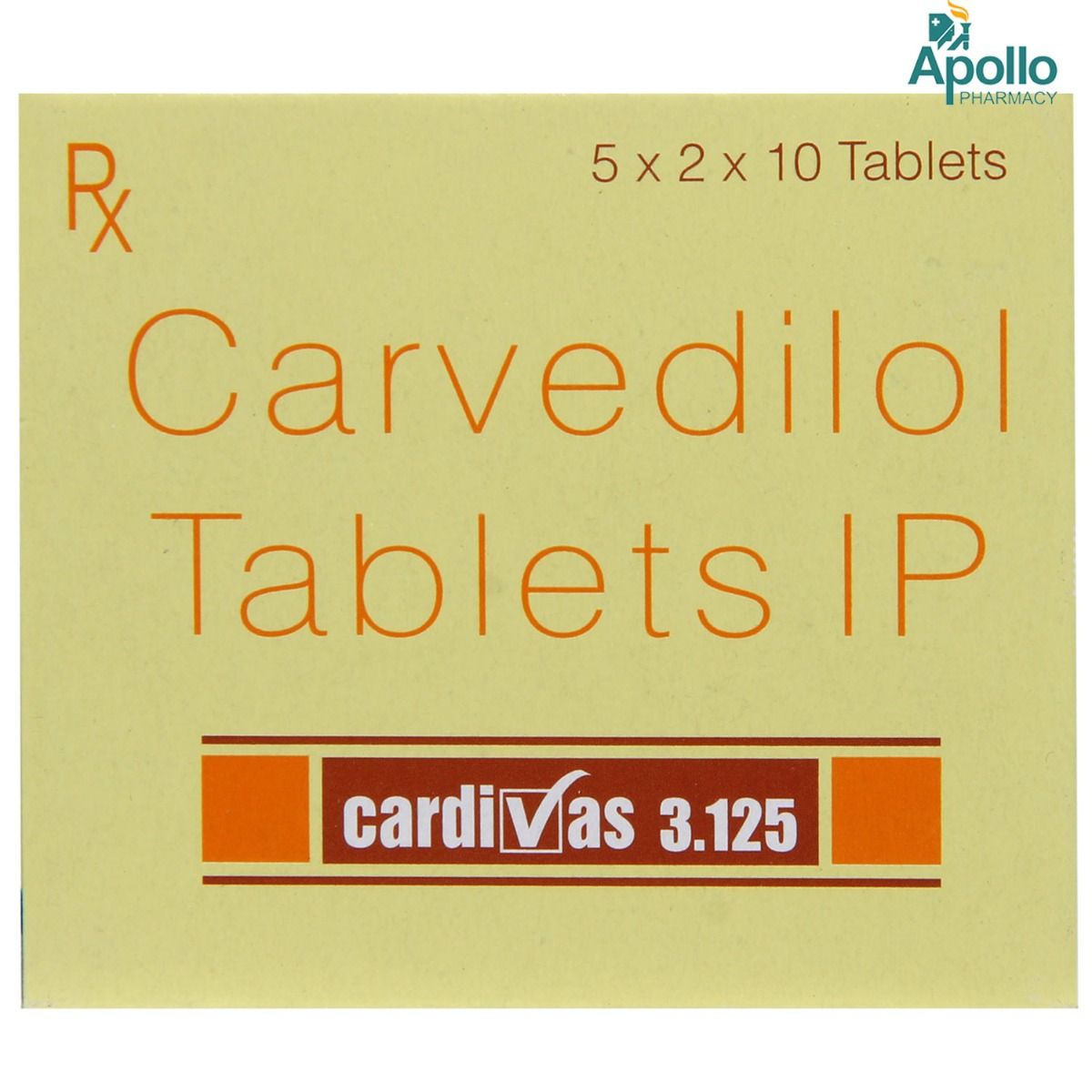 Buy Cardivas 3.125 Tablet 10's Online