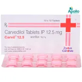 Carvil 12.5 Tablet 10's, Pack of 10 TABLETS