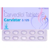 Carvistar 3.125 Tablet 10's, Pack of 10 TABLETS