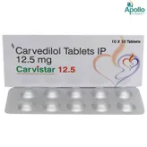 Carvistar 12.5 Tablet 10's, Pack of 10 TABLETS