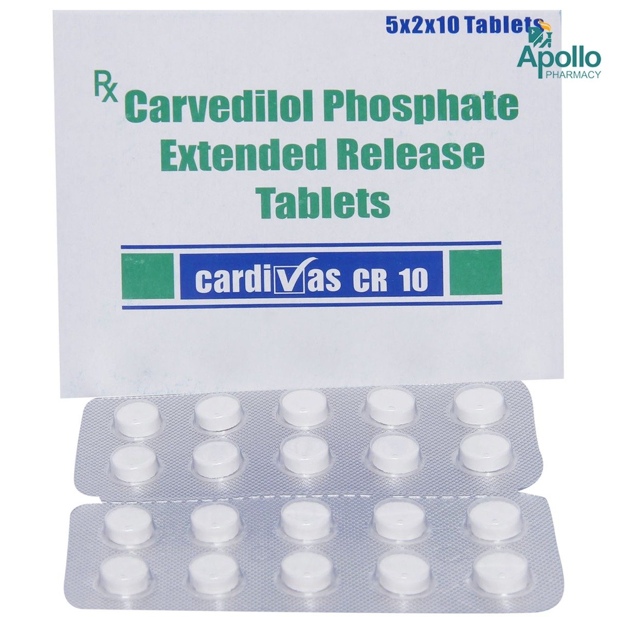 Cardivas CR 10 Tablet 10's, Pack of 10 TABLETS Cardivas CR 10 Tablet 10's, Pack of 10 TABLETS