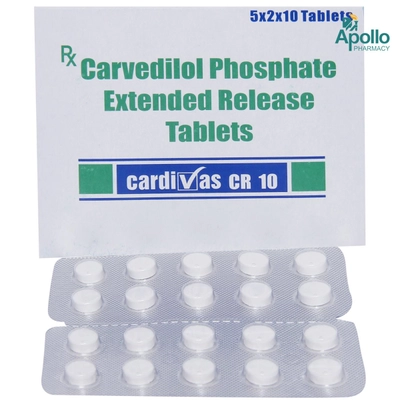 Cardivas CR 10 Tablet 10's, Pack of 10 TABLETS