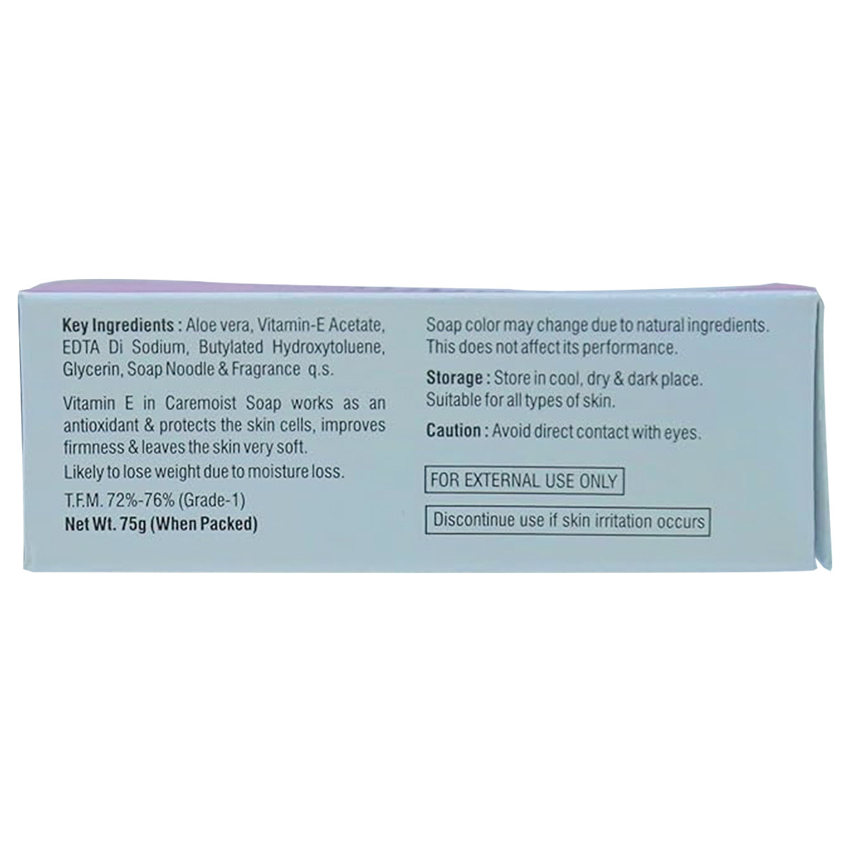 Caremoist Soap 75 gm | Glycerin & Vitamin E | Nourishes & Hydrates Skin | For Dry & Wrinkles Skin, Pack of 1 Caremoist Soap 75 gm | Glycerin & Vitamin E | Nourishes & Hydrates Skin | For Dry & Wrinkles Skin, Pack of 1