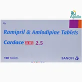 CARDACE AM 2.5/5MG TABLET, Pack of 10 TABLETS