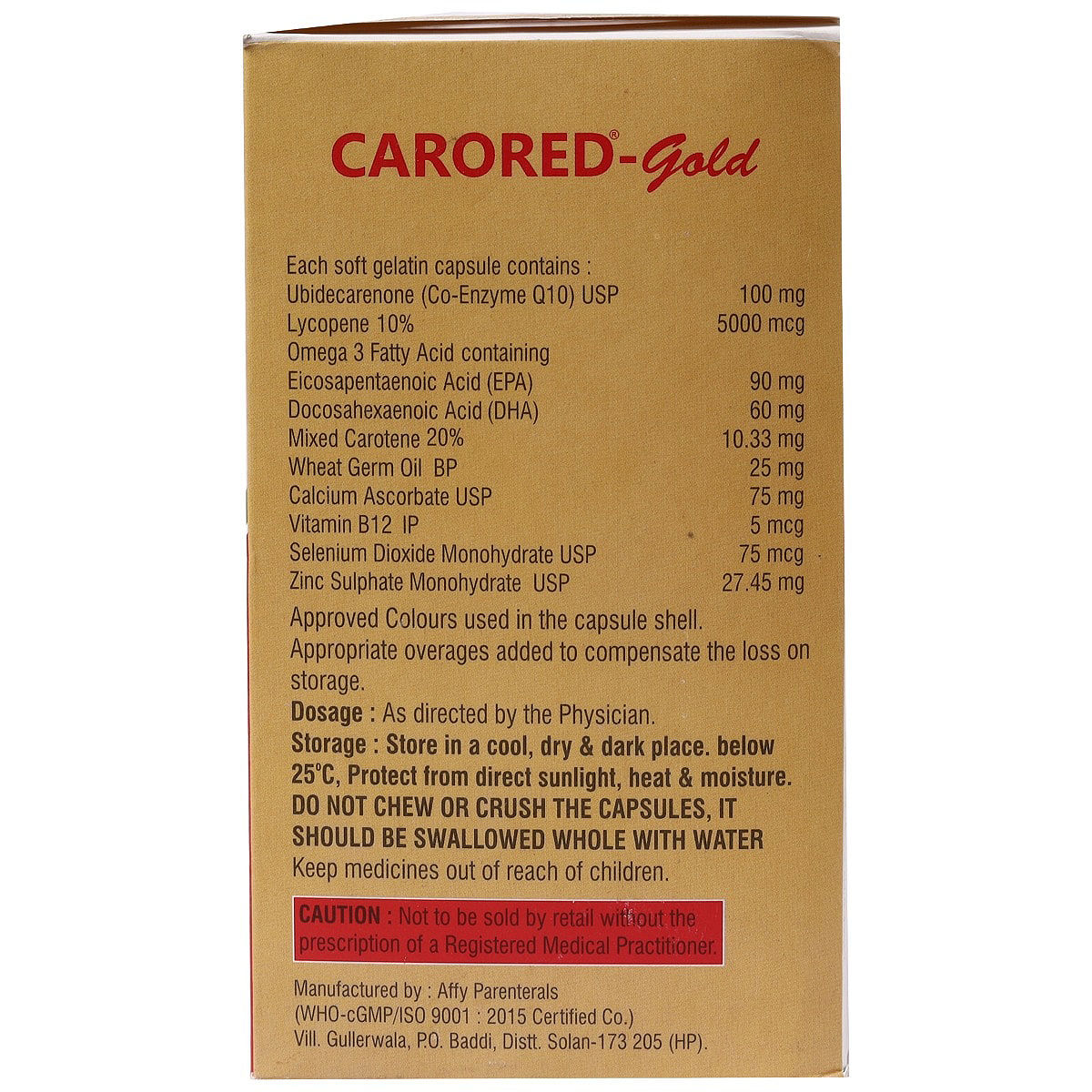 Carored Gold Capsule 10's, Pack of 10 S