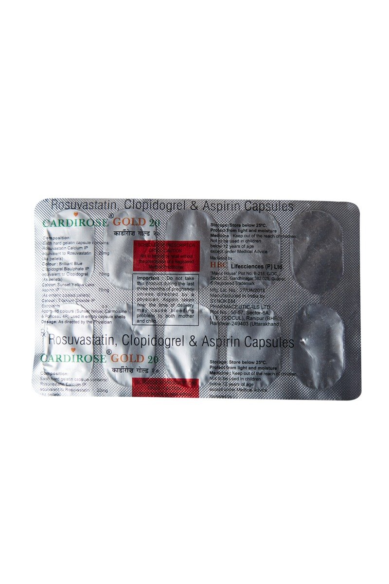 Cardirose Gold 20 Capsule 10's, Pack of 10 CAPSULES Cardirose Gold 20 Capsule 10's, Pack of 10 CAPSULES