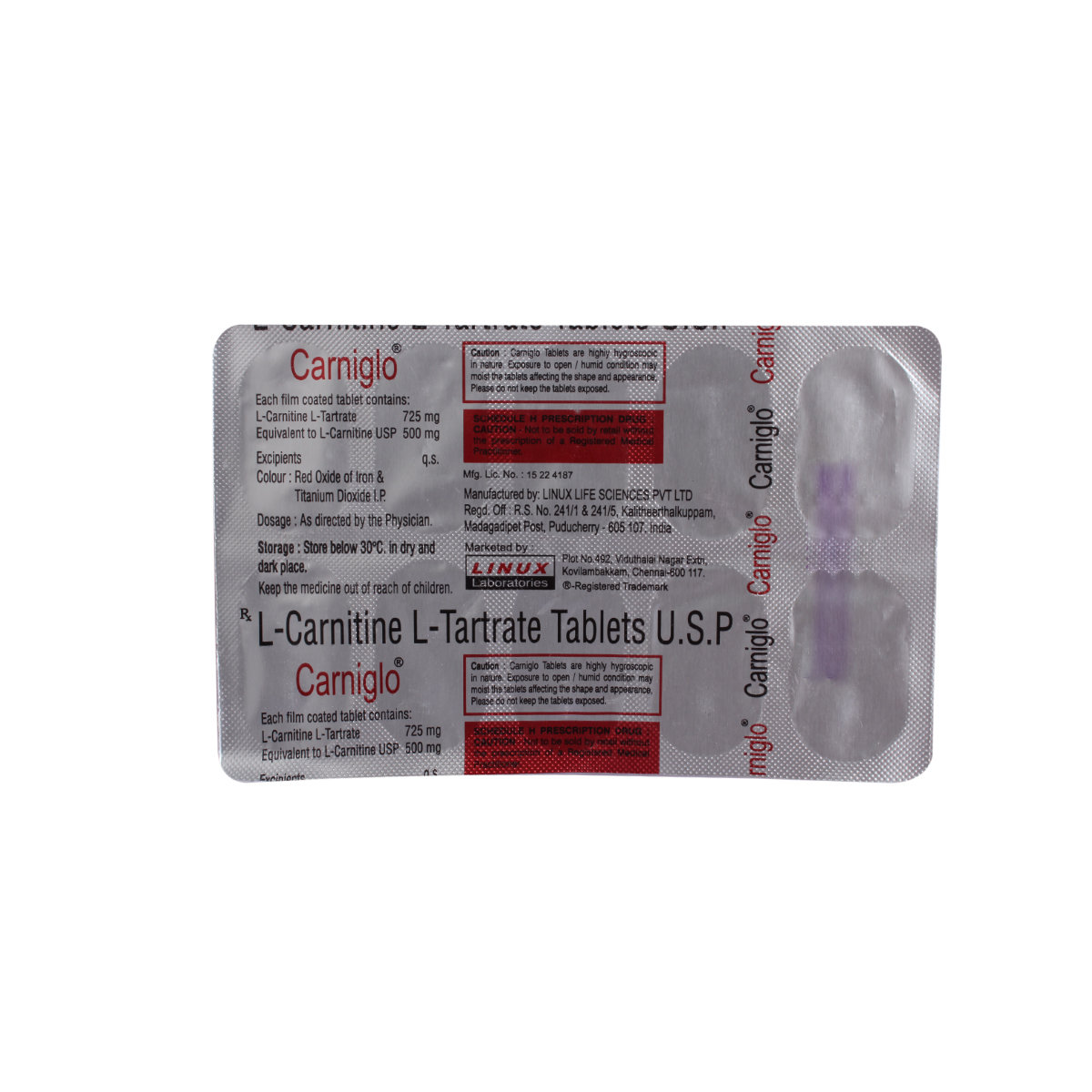 Carniglo Tablet 10's, Pack of 10 TABLETS Carniglo Tablet 10's, Pack of 10 TABLETS